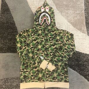 BAPE Full Zip Up Hoodie (Green) Medium Fits Small